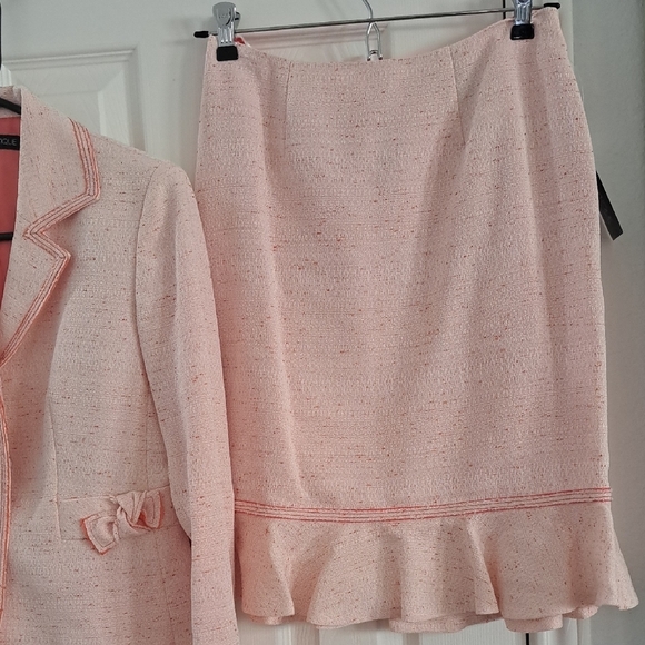 Vintage New Nipon Boutique Petite  Pink Peach Skirt Set Sz 2 - Picture 3 of 13